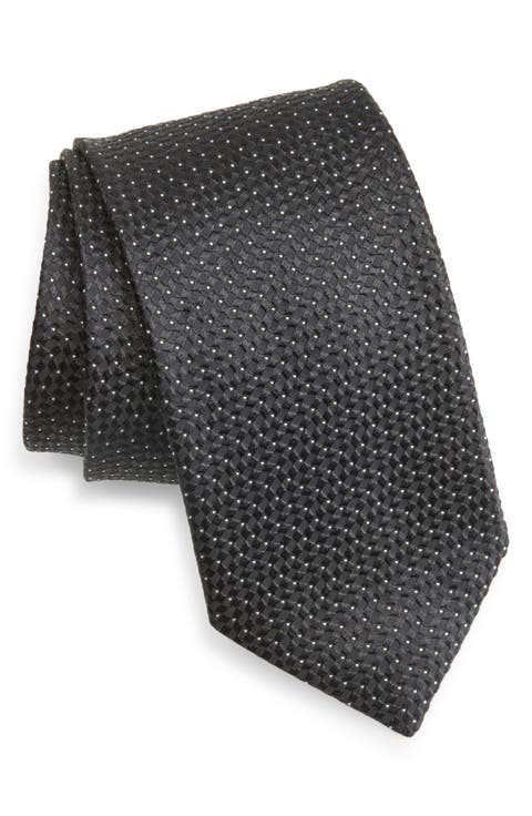 Pin Dot Woven Silk Tie