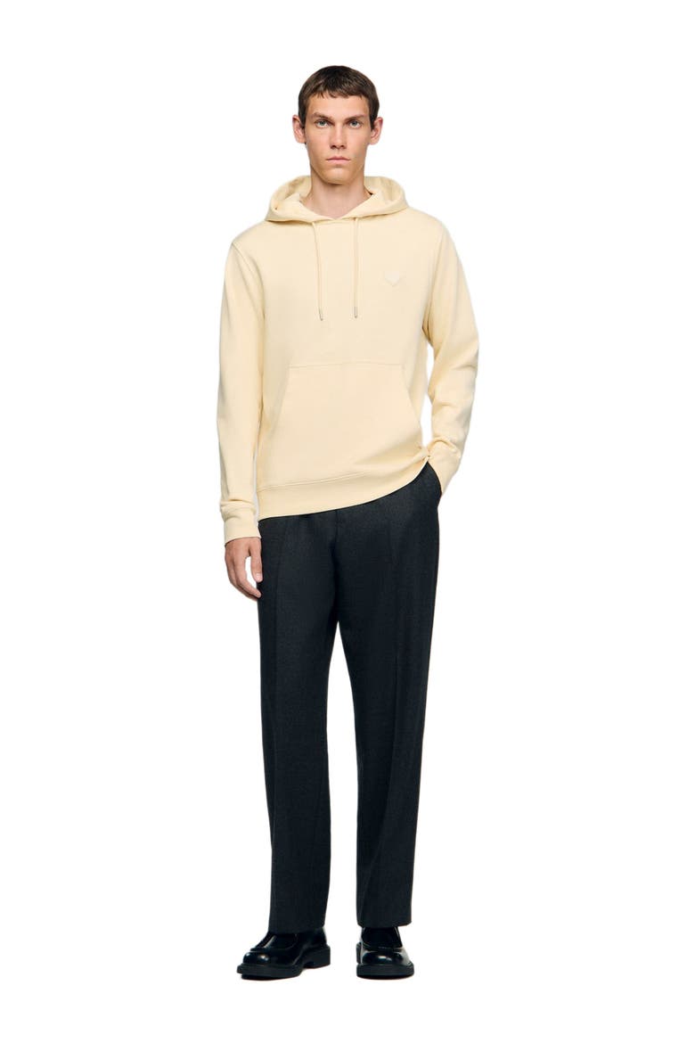 Heart patch hooded sweatshirt, Alternate, color, Butter cream