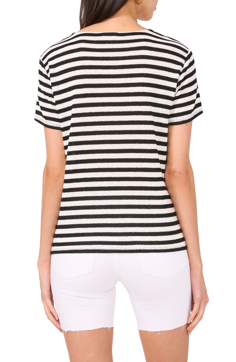 Vince Camuto Stripe Knit T-Shirt, Alternate, color, New Ivory