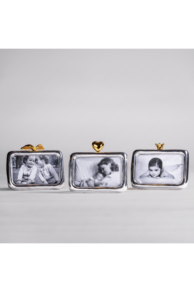 Heart Frame, Alternate, color, Silver & Gold