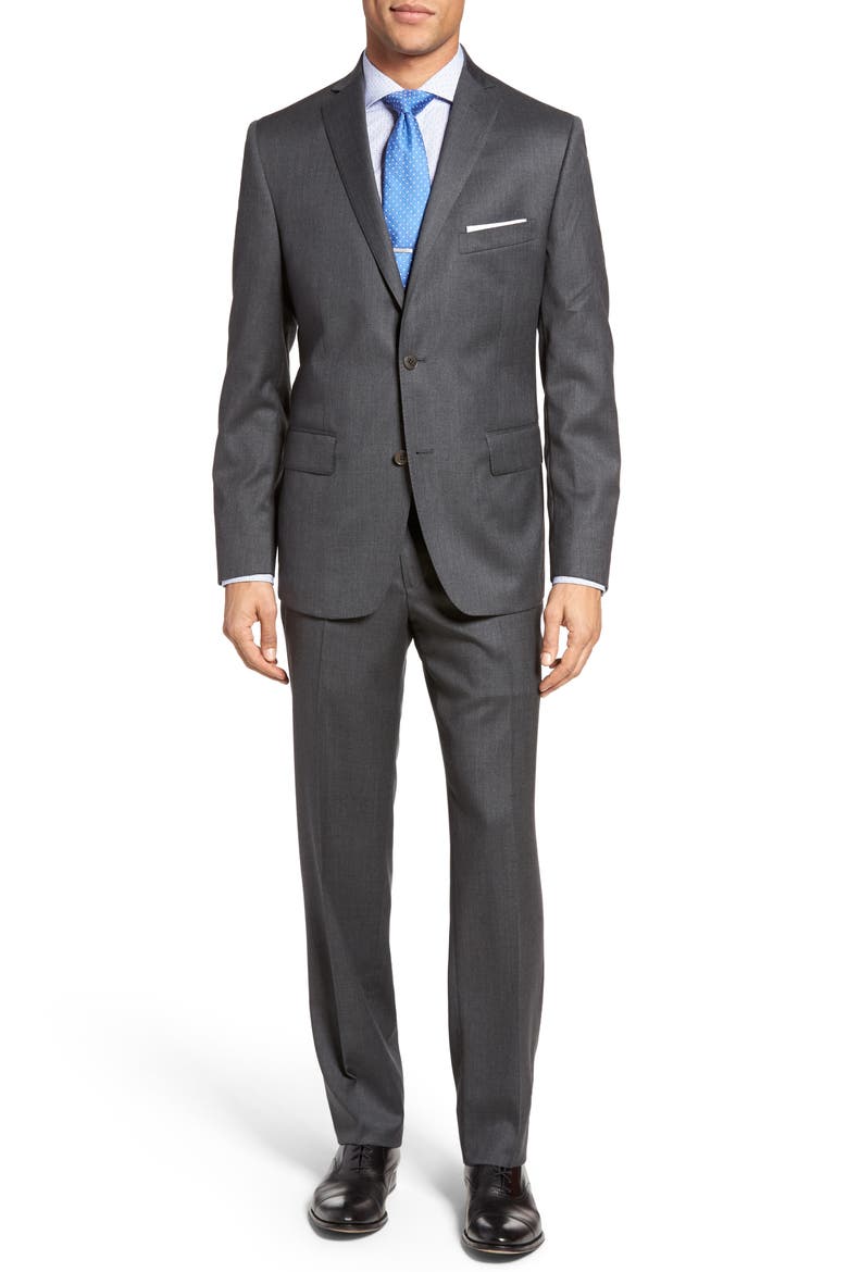 Classic Fit Solid Wool Suit, Main, color, CHARCOAL