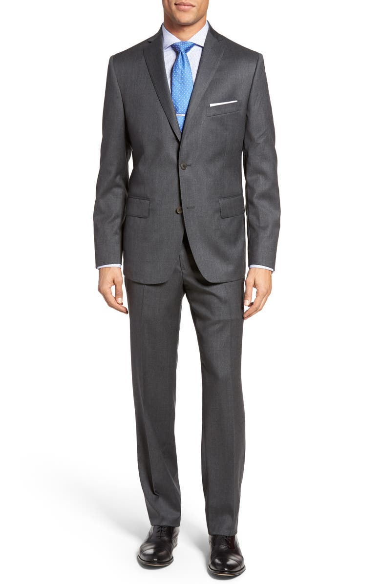 JB Britches Classic Fit Solid Wool Suit, Main, color, Charcoal