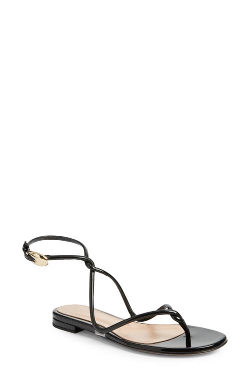 Gianvito Rossi Mamba Leather Flat Sandals In Black