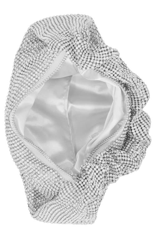 Jessica Mcclintock Tillie Rhinestone Mesh Shoulder Bag In Silver