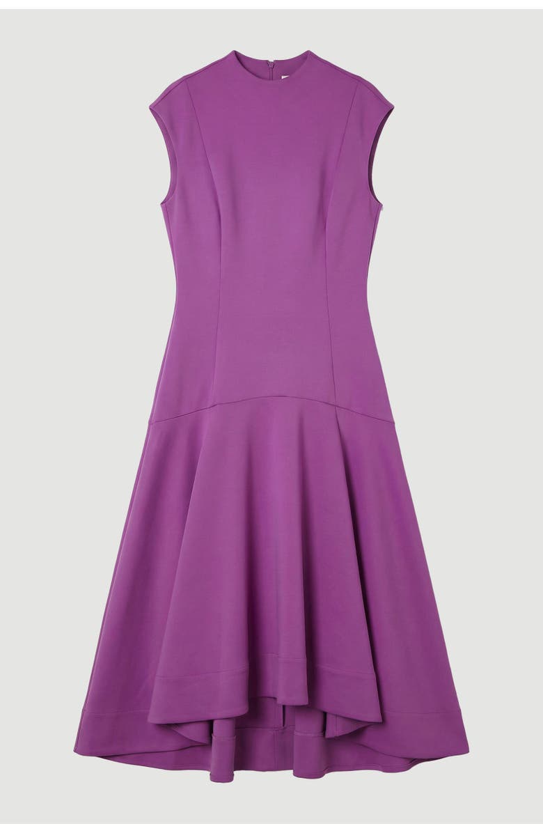 Karen Millen Ruffle Hem Sleeveless Midi Dress, Alternate, color, Purple