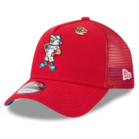 Men
s New Era  Red Washington Nationals 2025 Big League Chew A-Frame 9FORTY Adjustable Trucker Hat