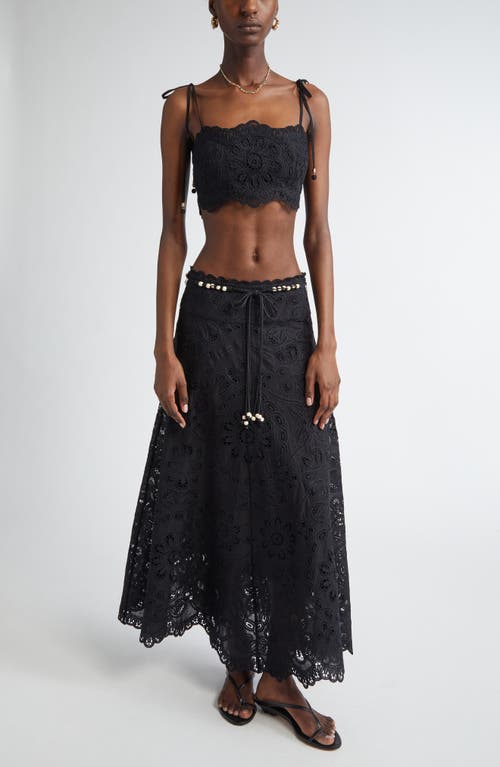 Zimmermann Rhiannon Embroidered Bodice Top In Black In Black Paisley