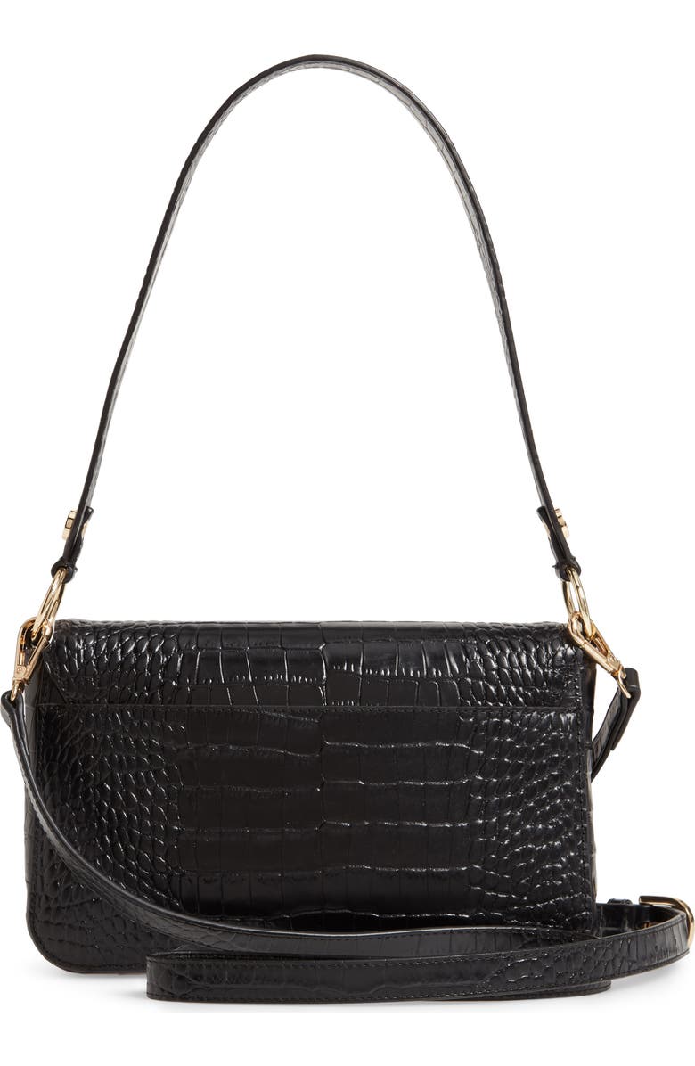 Nordstrom Stella Croc Embossed Leather Shoulder Bag, Alternate, color,