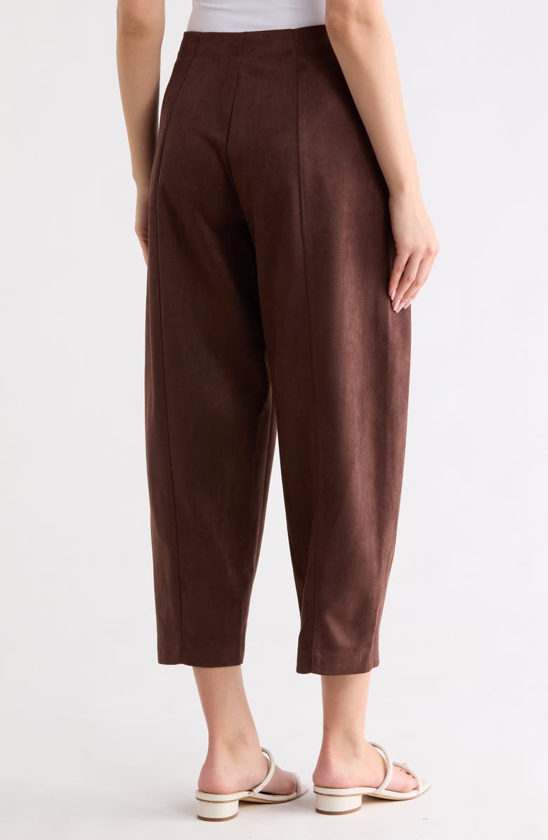 MAX STUDIO Faux Suede Barrel Pants, Alternate, color, Dark Brown