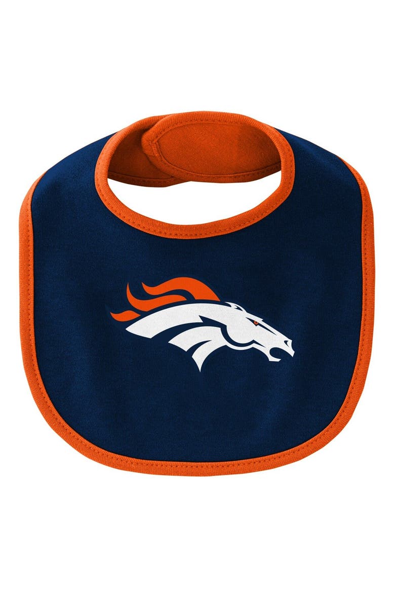 Newborn & Infant Orange/Navy Denver Broncos Little Champ Three-Piece Bodysuit Bib & Booties Set, Alternate, color, Orange