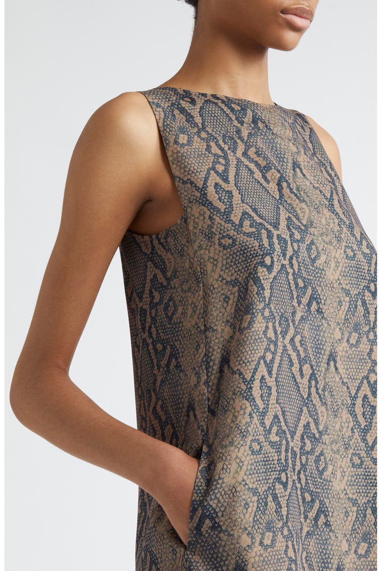 Snakeskin Print Sleeveless Shift Dress, Alternate, color, MULTI