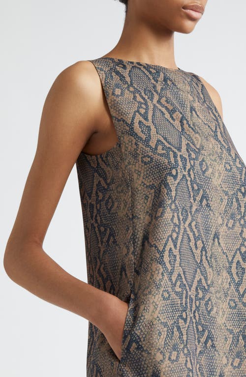 Emporio Armani Snakeskin Effect Sleeveless Mini Shift Dress In Multi