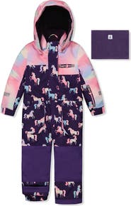 Deux par Deux Play Unicorn Hood & Expandable Sleeve One Piece Snowsuit