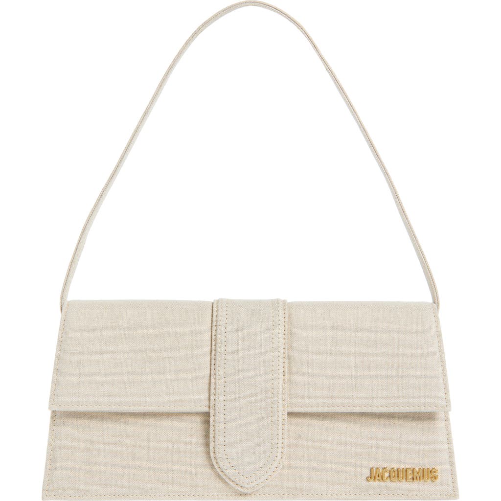 Jacquemus Long Le Bambino Leather Shoulder Bag In White