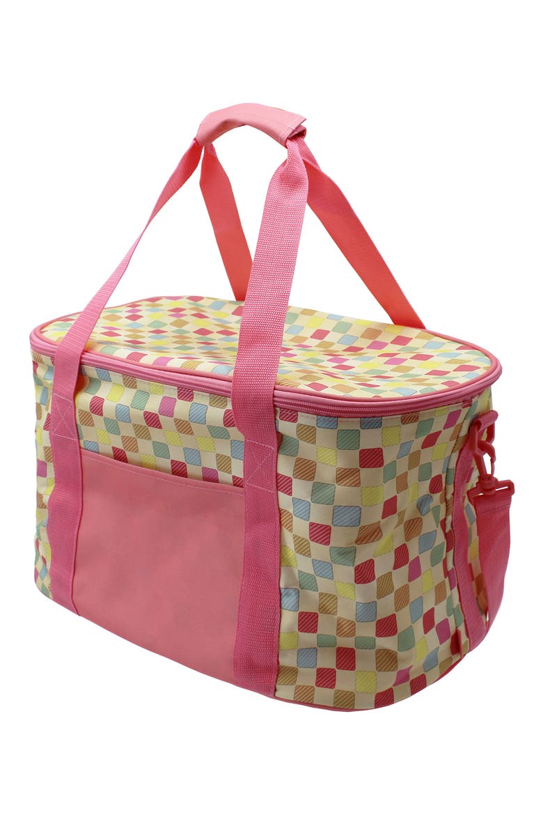 Print Large Cooler Tote, Alternate, color, CORAL MULTI