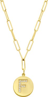 Adornia 14K Gold Plated Pavé Initial Pendant Necklace