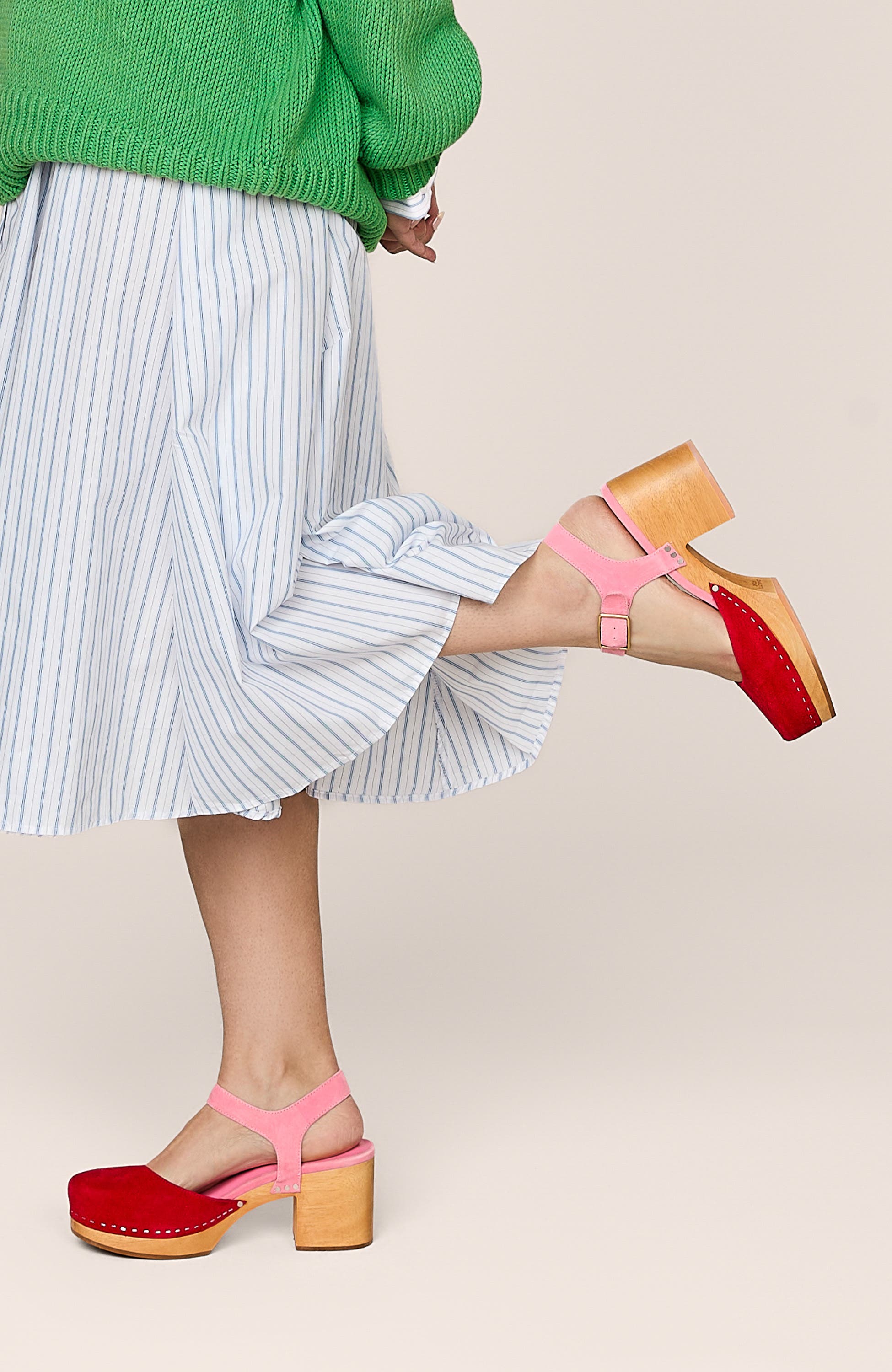 Maud Multicolor Ankle Strap Platform Clog, Alternate, color, Vamp