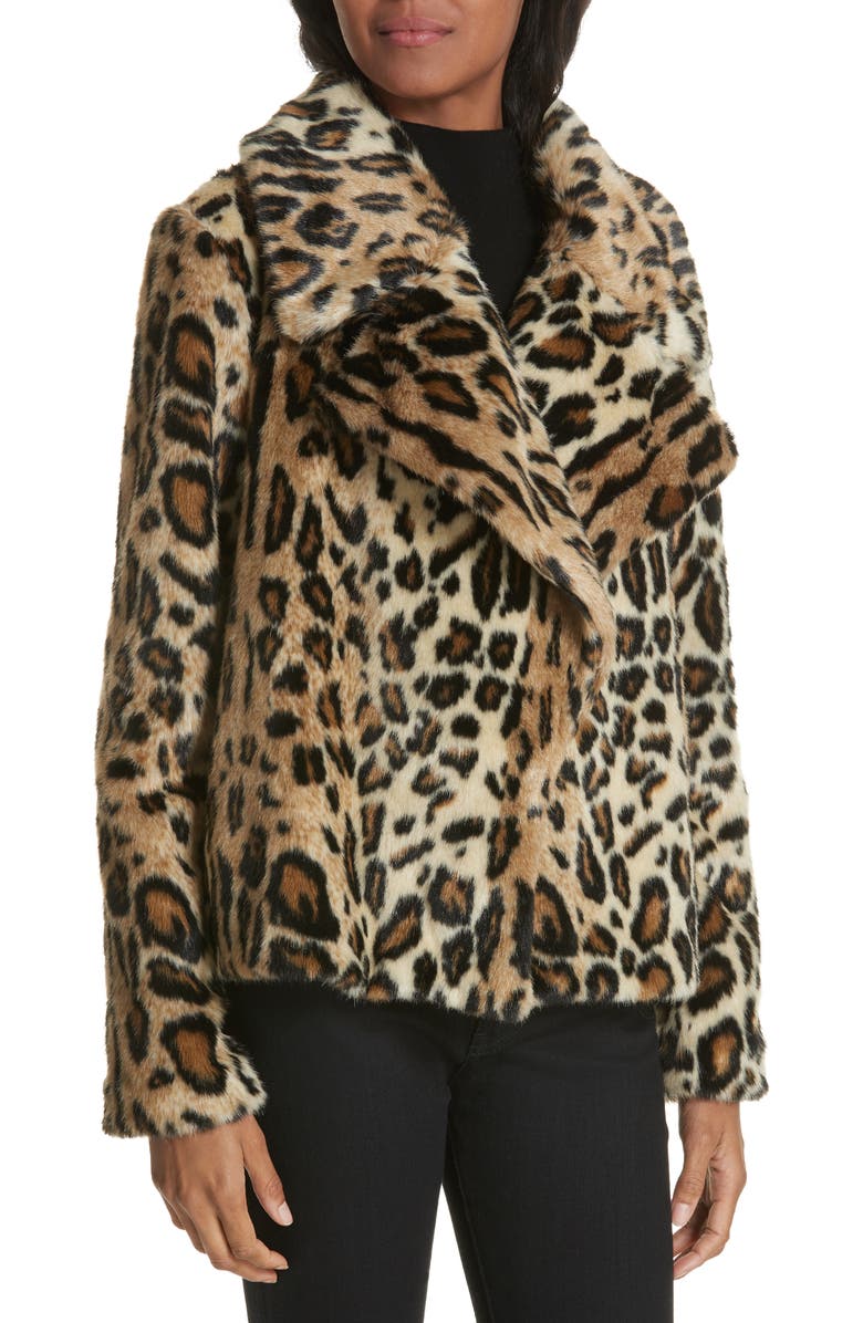Milly Cole Faux Fur Cheetah Jacket, Alternate, color,