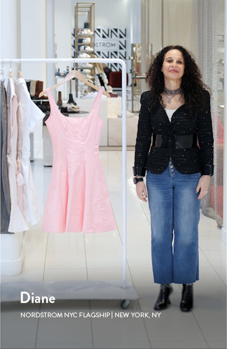 Wells Stretch Poplin Fit & Flare Minidress, sales video thumbnail