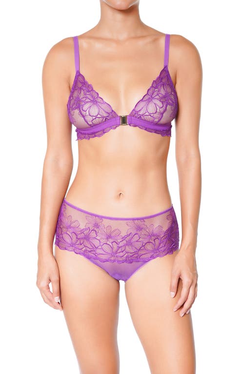 Shop Huit Symphonie Lace Shorty Briefs In Purple