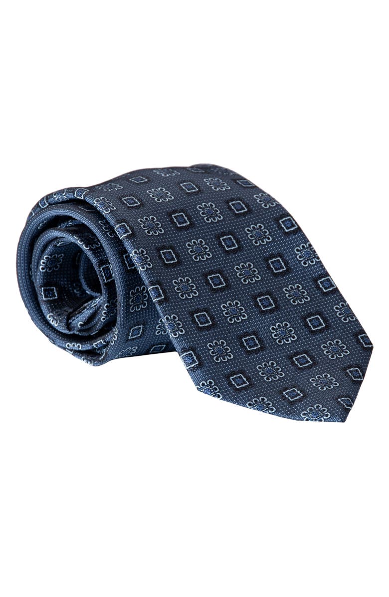 Elizabetta Trento - Extra Long Silk Jacquard Tie for Men, Main, color, Blue