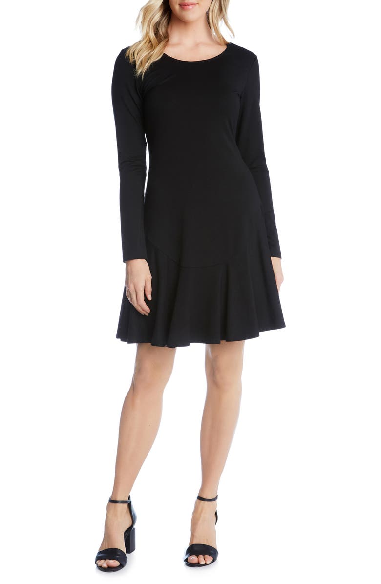 Karen Kane Montana Long Sleeve Jersey Fit & Flare Dress, Main, color, 