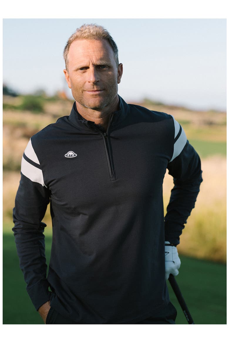 Colton Stretch Organic Cotton Quarter Zip Pullover, Alternate, color, BLUE GRAPHITE/ SNOW WHITE
