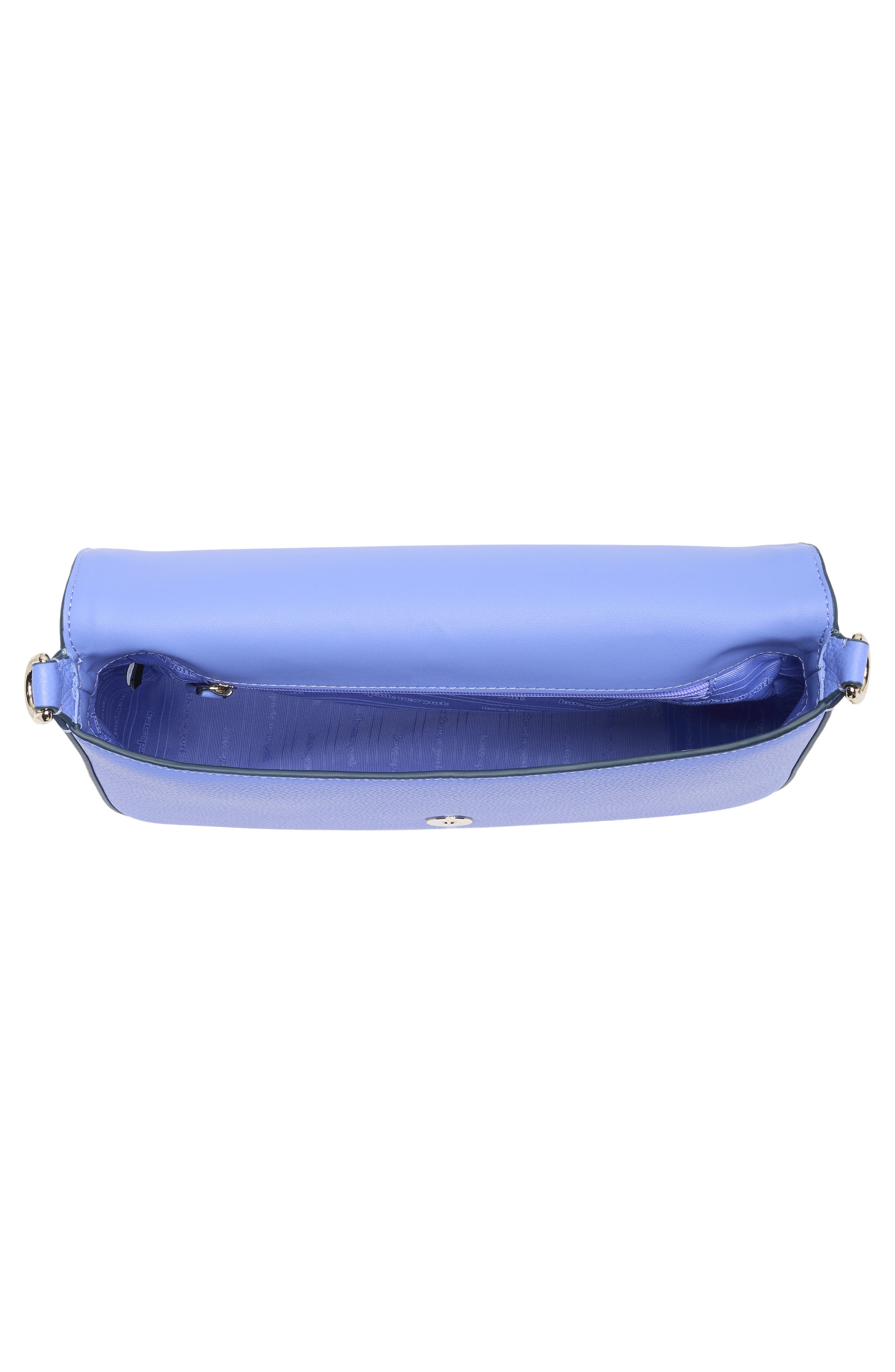 hudson pebble leather shoulder bag, Alternate, color, DARK PERIWINKLE