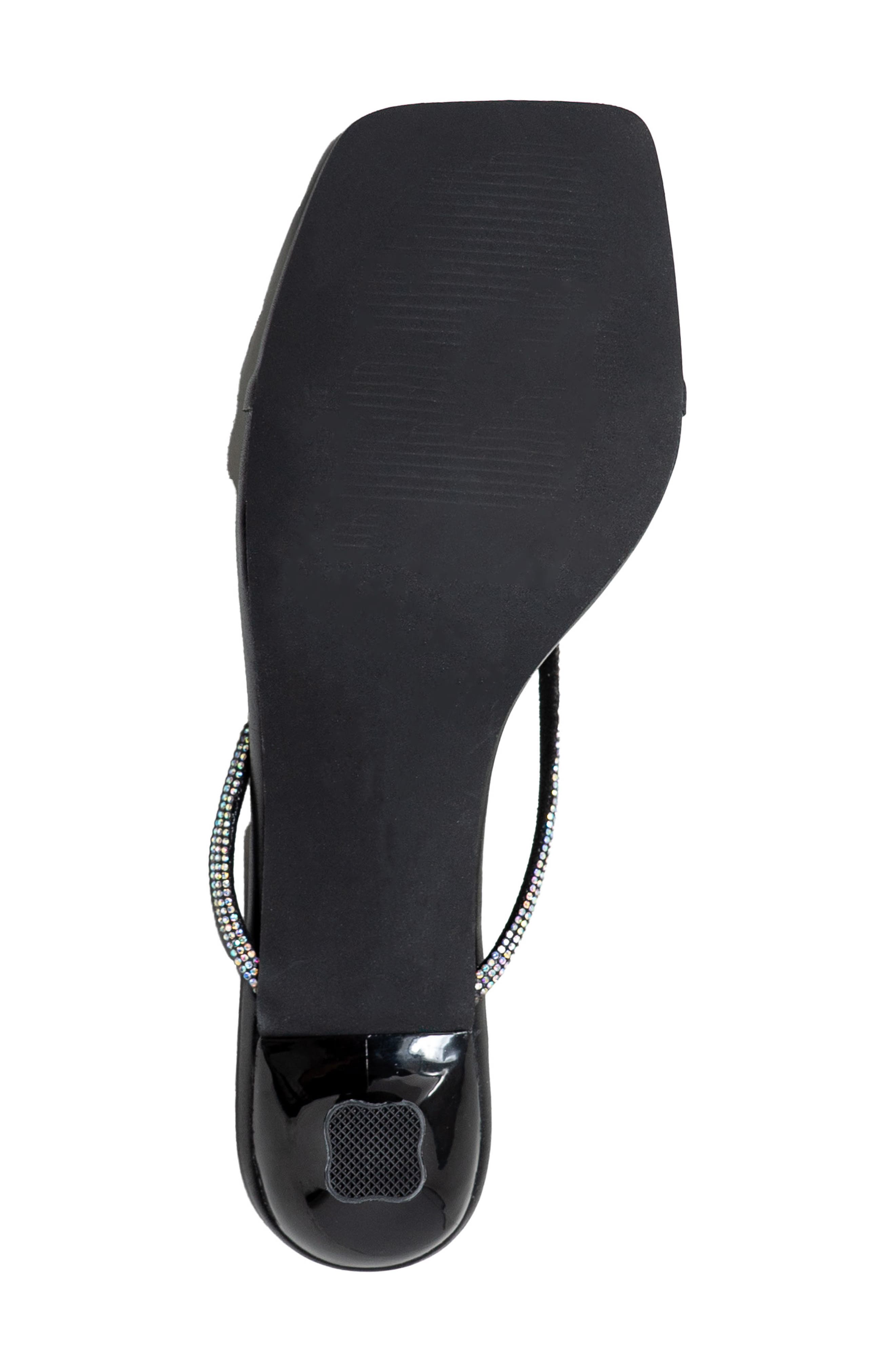 CHASE AND CHLOE Rhinestone Kitten Heel Sandal, Alternate, color, Black