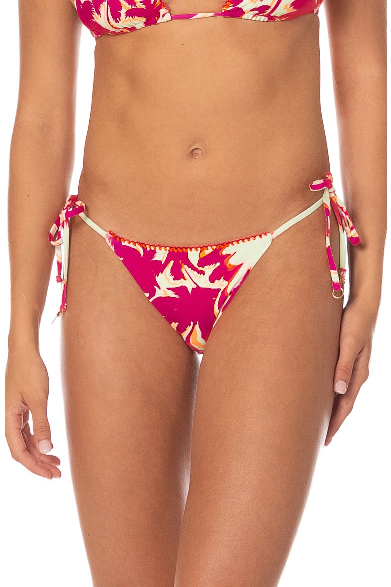Dreamscape Glow Sunflash Reversible Side Tie Bikini Bottoms, Main, color, DARK PINK