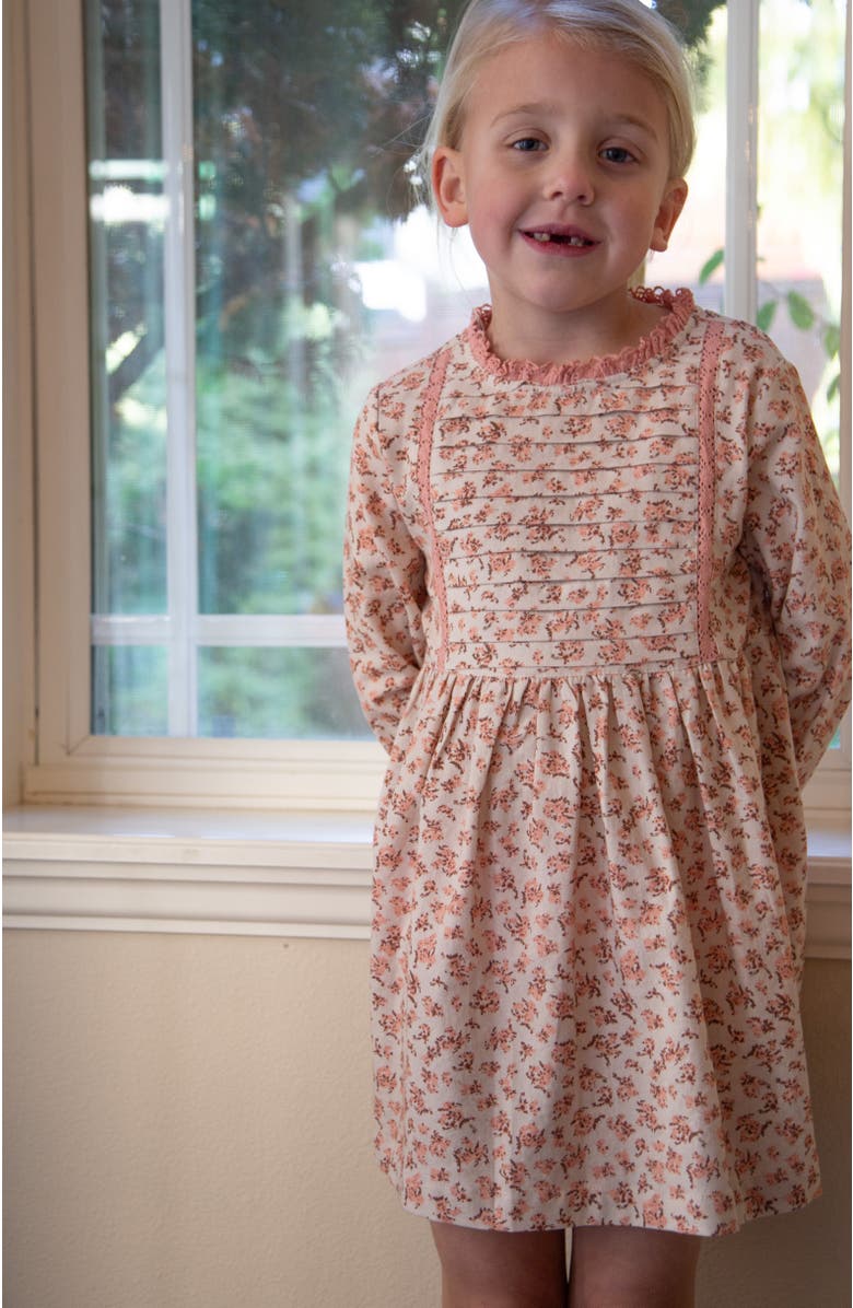 Beet World Toddler Lulu Dress with Lace Trim, Alternate, color, Pink Heather