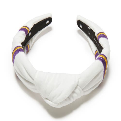 Lele Sadoughi Minnesota Vikings Embroidered Knotted Headband In White
