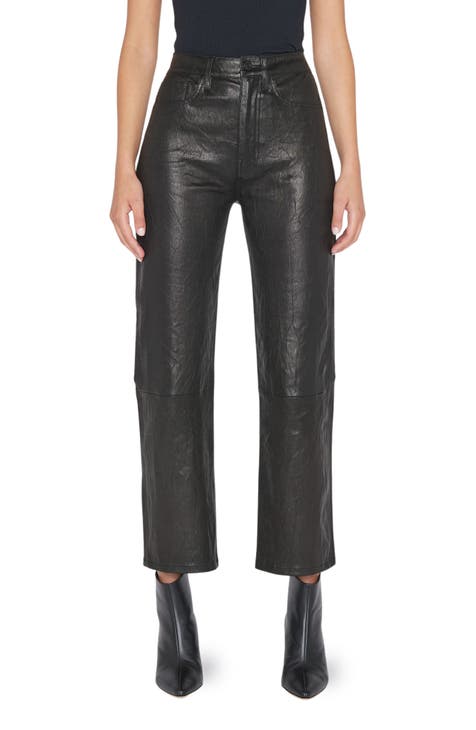 Le Jane Crop Leather Bootcut Pants