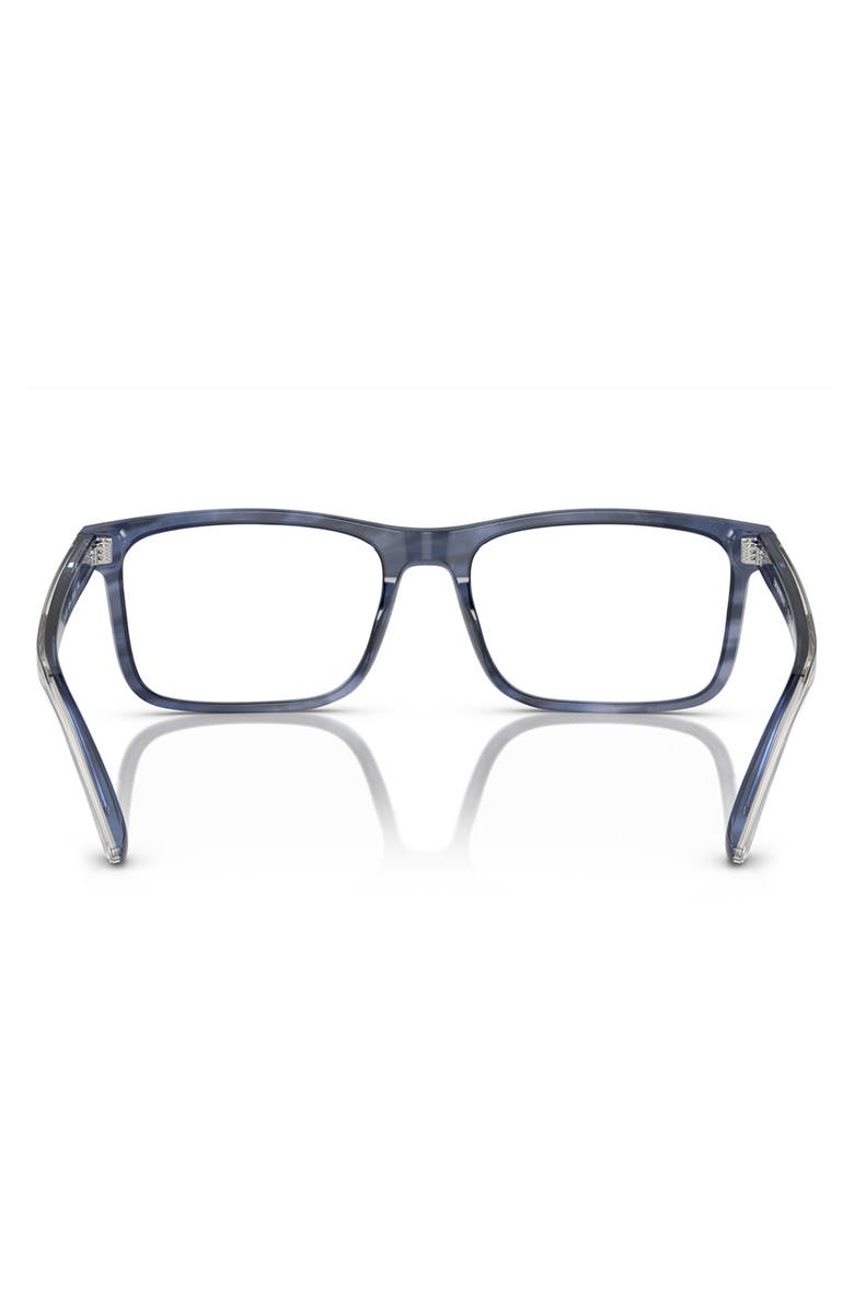 Emporio Armani 54mm Pillow Optical Glasses, Alternate, color, Blue/ Top Smoke / Demo Lens