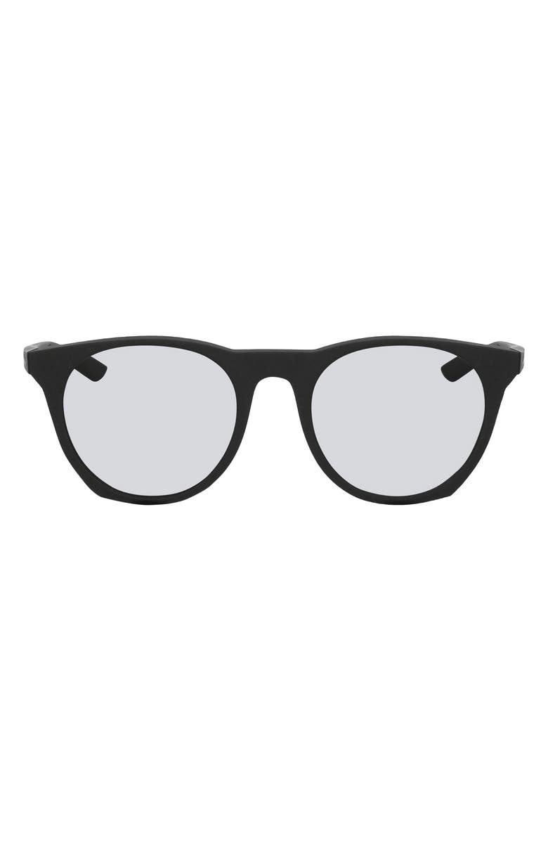 Nike Essential Horizon 51mm Round Blue Light Blocking Glasses, Main, color, Matte Black/ Blue Light