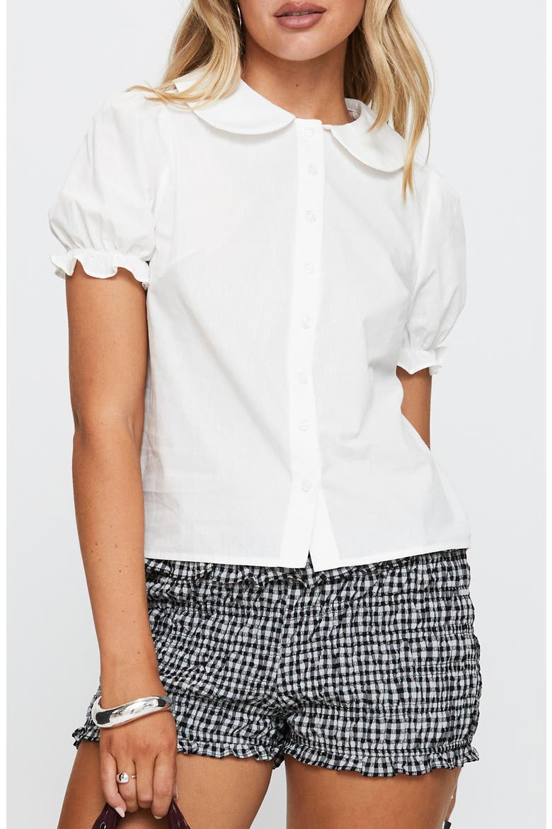 Neverland Puff Sleeve Shirt, Main, color, WHITE