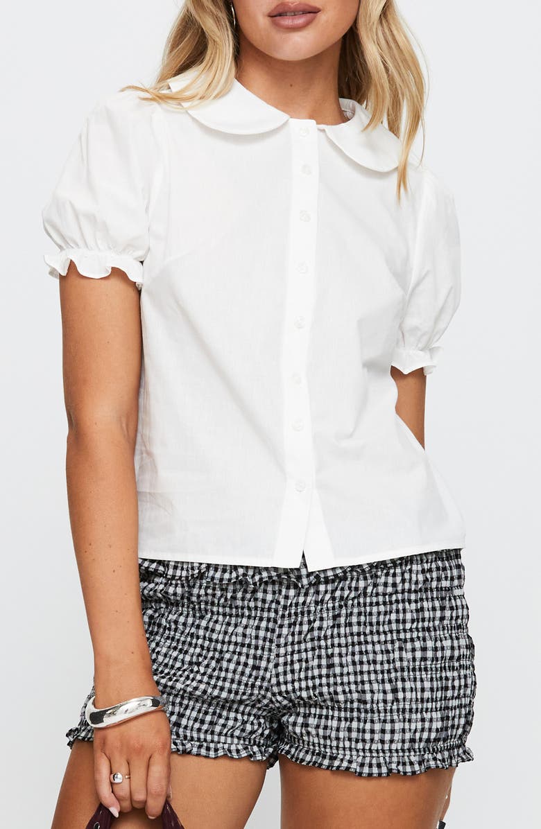 Princess Polly Neverland Puff Sleeve Shirt, Main, color, White