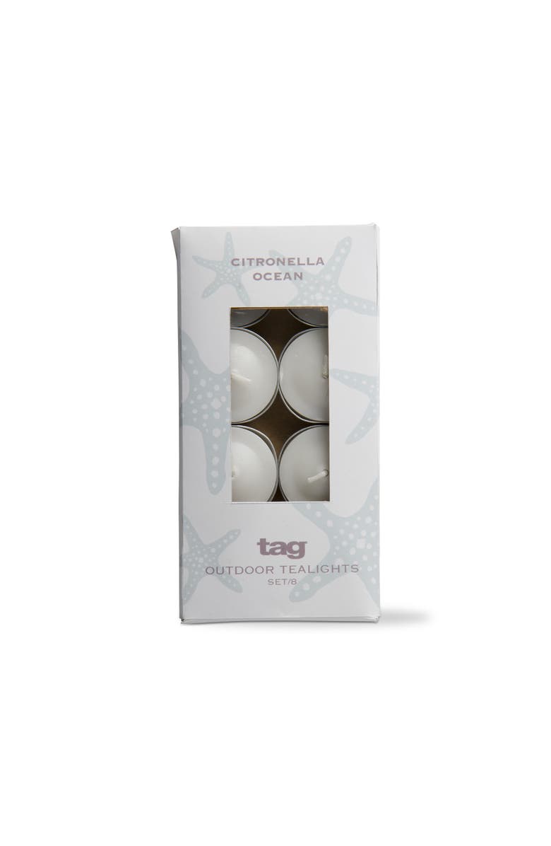 tag Citronella Ocean Tealights Scented Candles Set of 8, Main, color, Beige