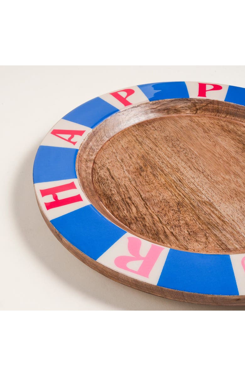 Zsa Zsa Zsu Lakri Mango Wood Placemat 13X13X1 In, Alternate, color, Blue