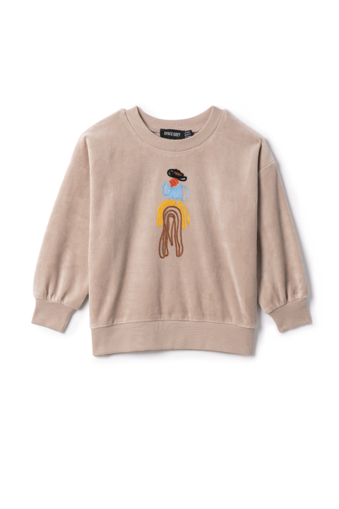 Cowboy Embroidered Velour Sweatshirt (Toddler, Little Kid & Big Kid)