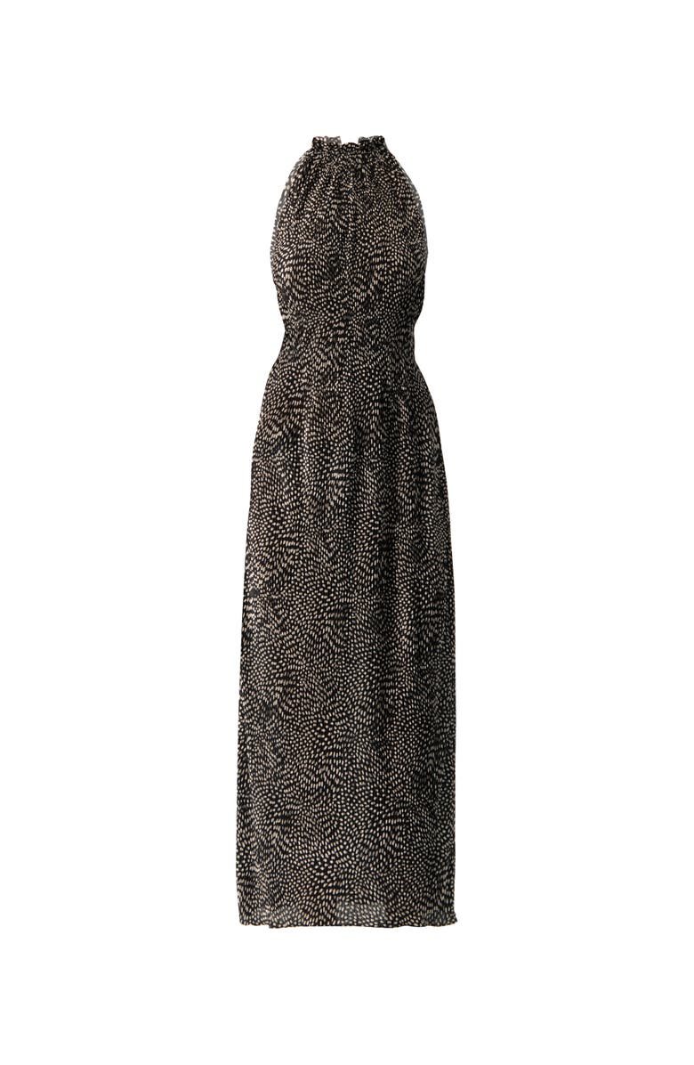 IVONNE Pleated Polka Dot Maxi Dress, Alternate, color, Black