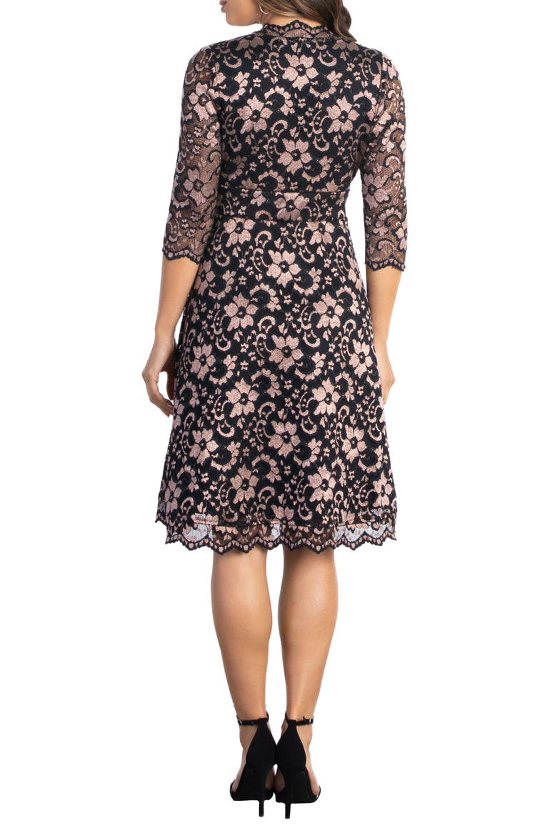 Mon Cherie Lace Cocktail Dress, Alternate, color, ROSE GOLD