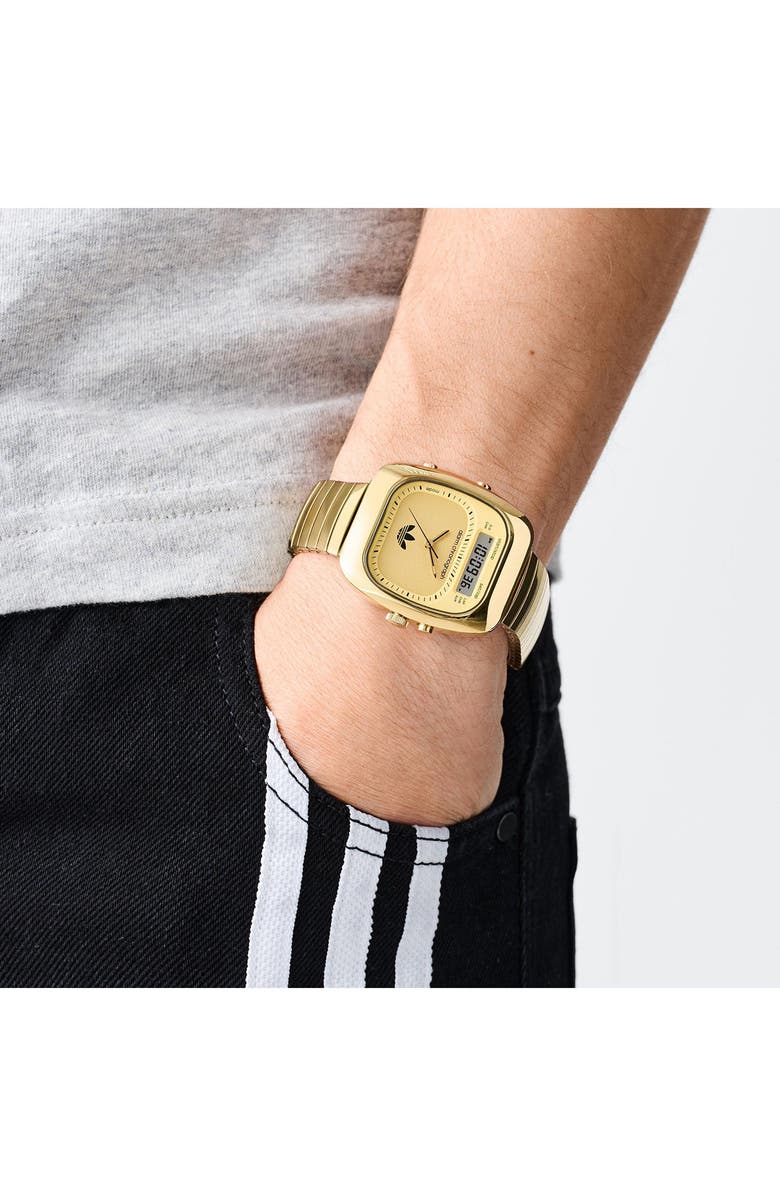 adidas AO Style Chronograph Bracelet Watch, 37mm, Alternate, color, Gold