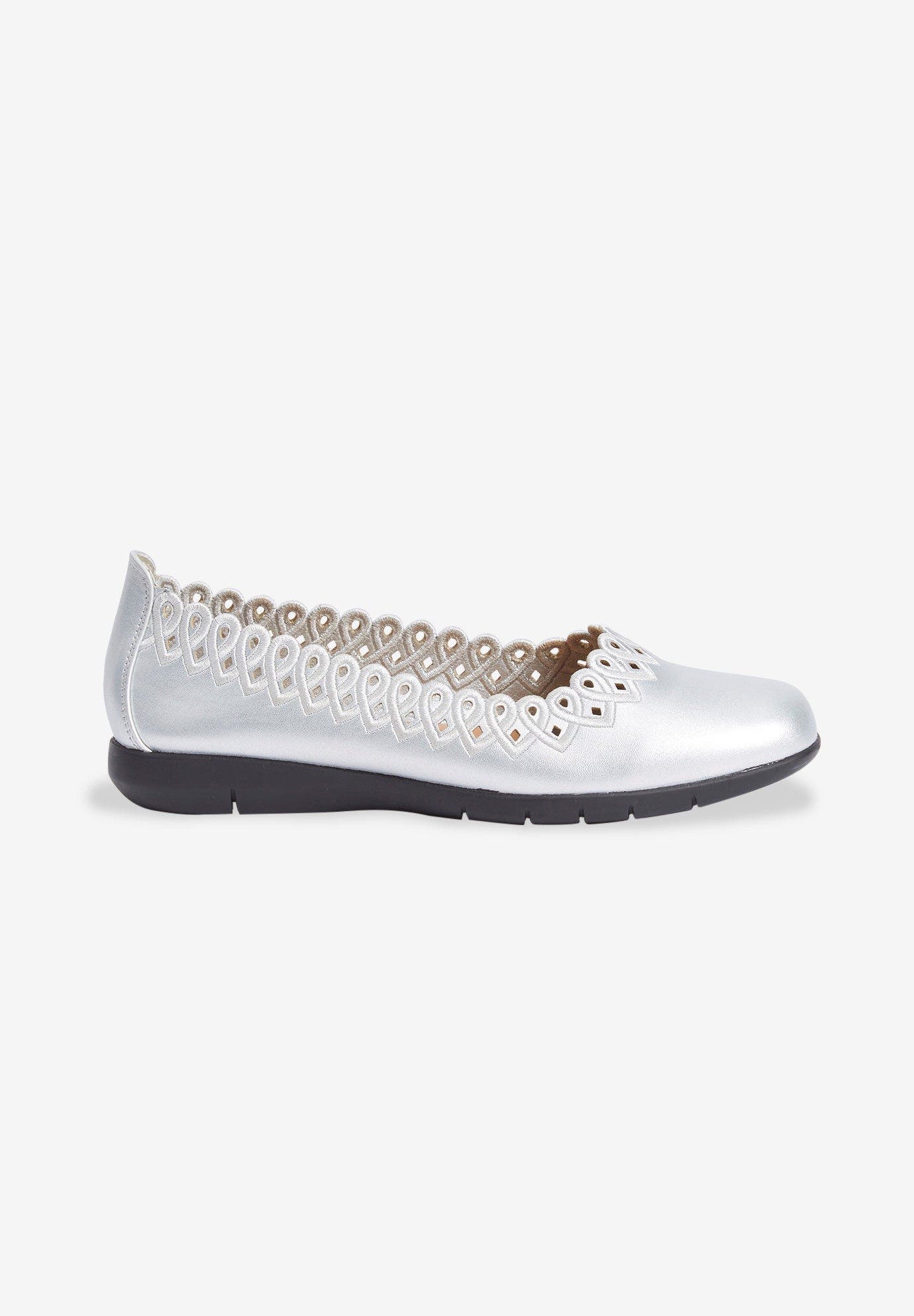 Comfortview The Vivi Slip On Flat, Alternate, color, Silver