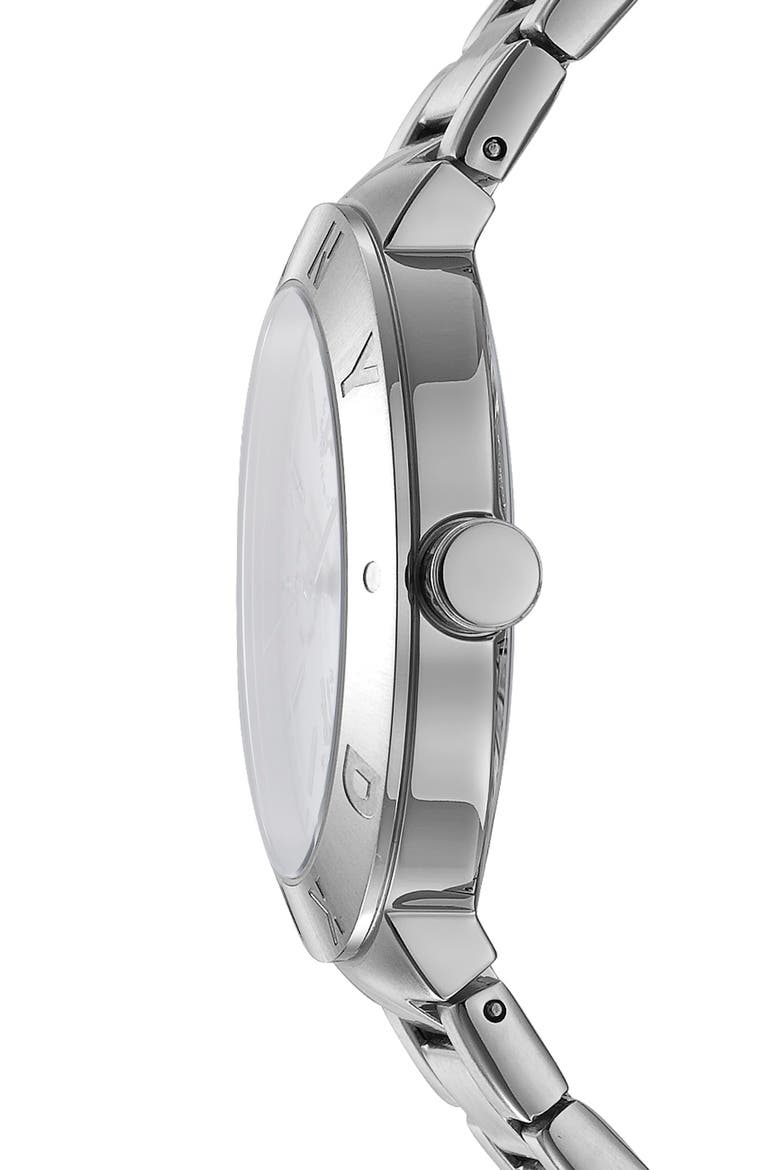 Three Hand Quartz Bracelet Watch, 32mm, Alternate, color, SILVER