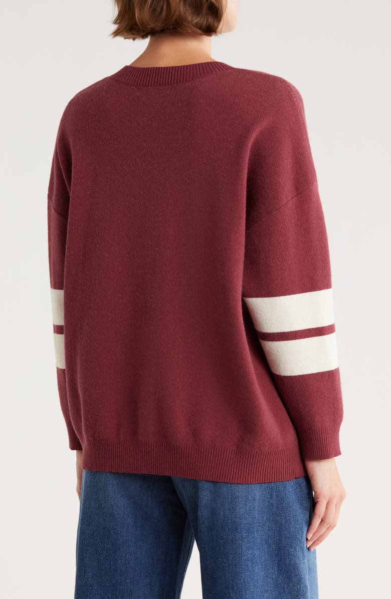 Vigoss 90 Varsity Sweater, Alternate, color, Berry