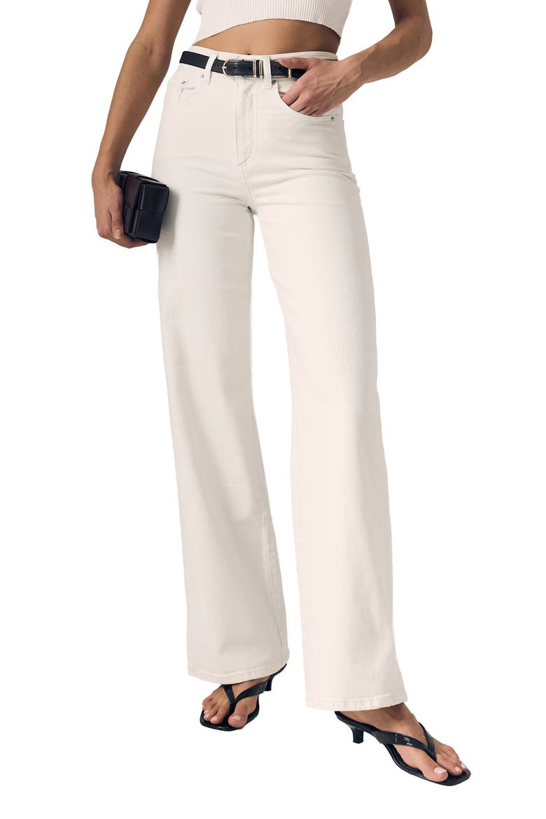 Juliette High Waist Wide Leg Jeans, Main, color, WHITE
