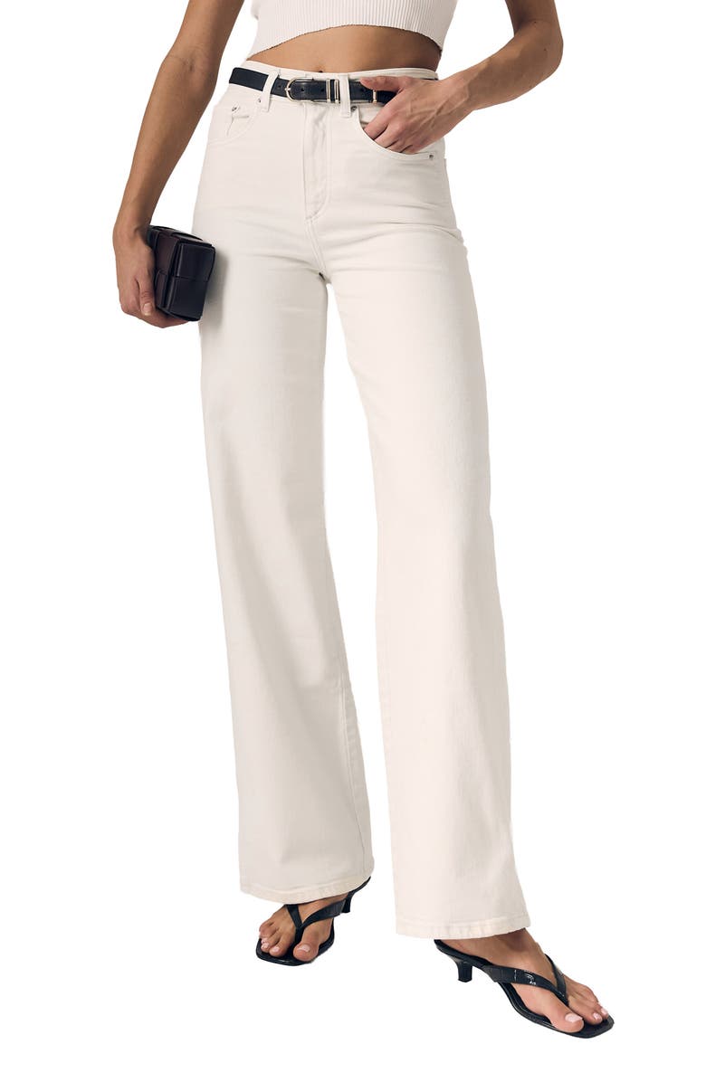 LE JEAN Juliette High Waist Wide Leg Jeans, Main, color, White