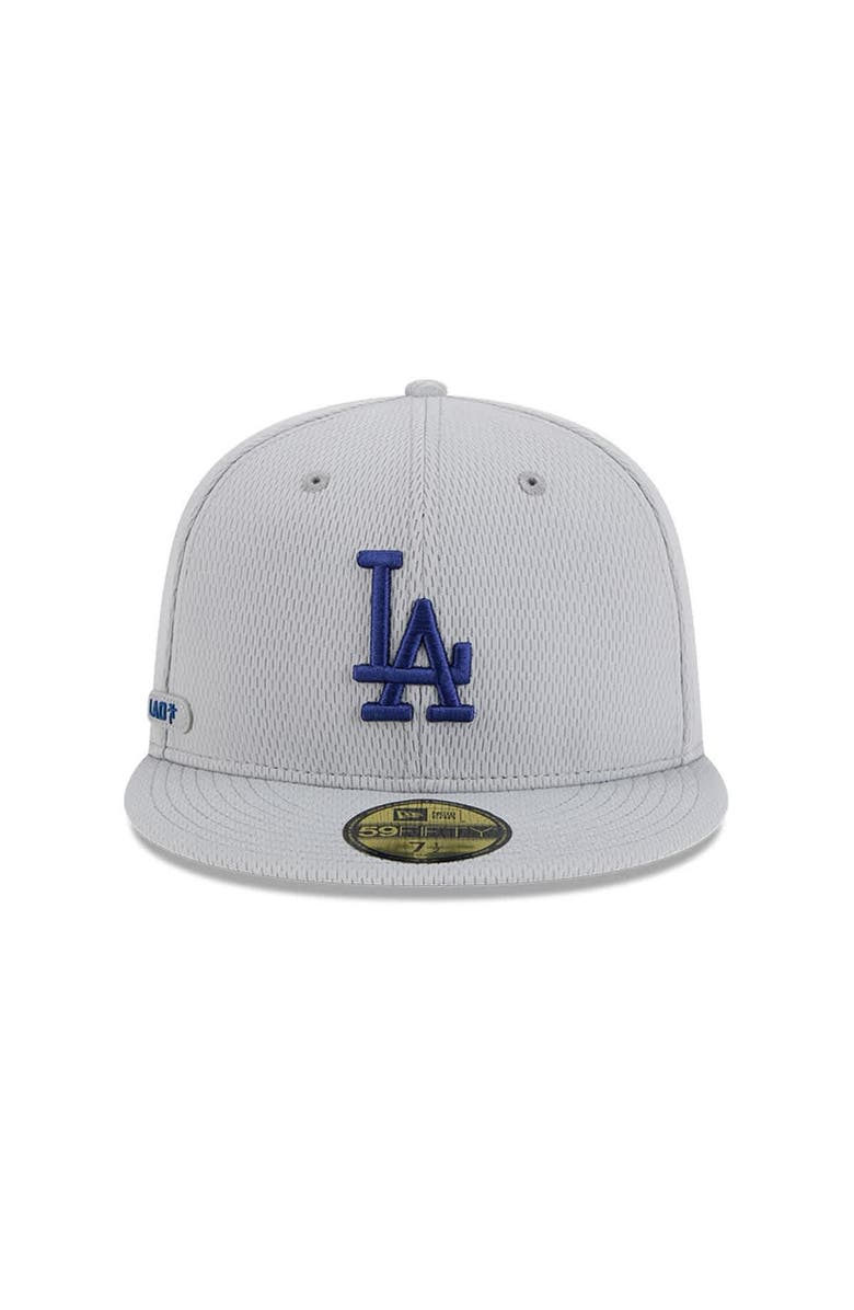 New Era Men's New Era Gray Los Angeles Dodgers 2025 MLB Clubhouse 59FIFTY Fitted Hat, Alternate, color,