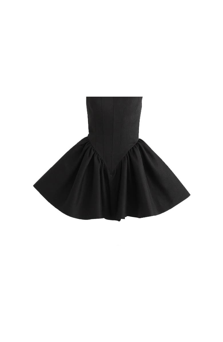Tulleen Square-Neck Flared Dress, Alternate, color, Black